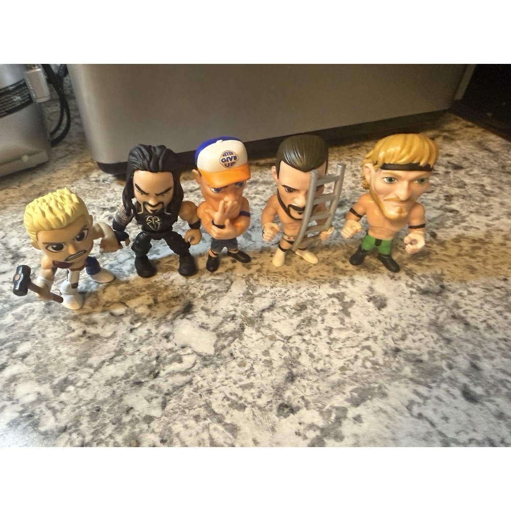 WWE Funko Mystery Minis Lot of 5 Rhodes Reigns Punk Cena Paul